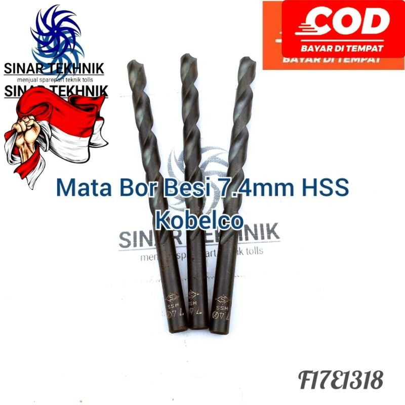 Mata Bor Besi 7.4mm HSS Kobelco Bukan Carbide Nachi