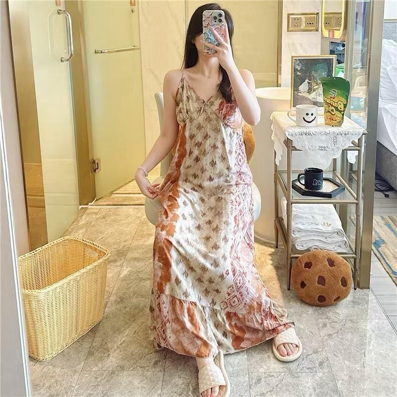 DASTER RAYON WANITA MODEL KESI BAHAN VISCOSE TALI SATU SET PANJANG DRESS KIMONO BUSUI BAJU TIDUR DEW