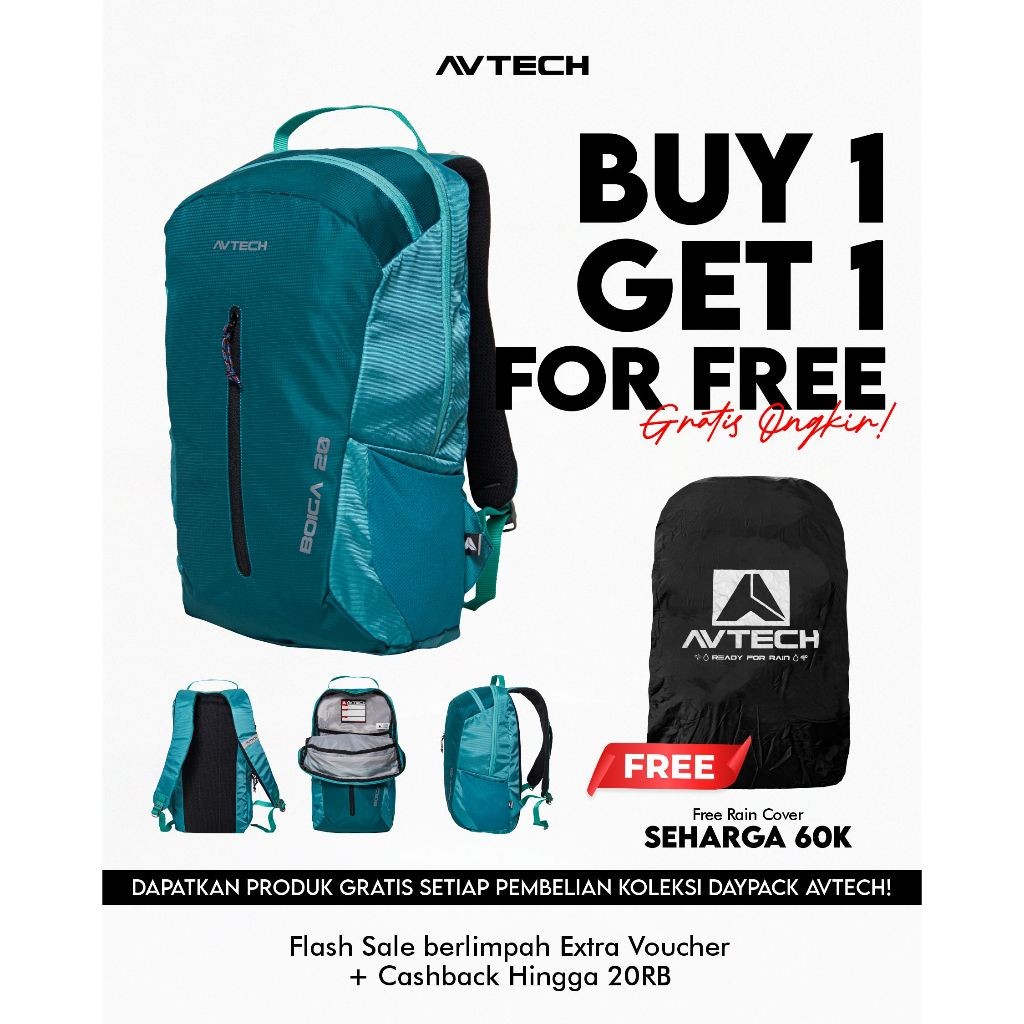 AVTECH - Tas Ransel Daypack Laptop Harian Sekolah Kerja Travel Bag Lifestyle 20 Liter - BOIGA 20