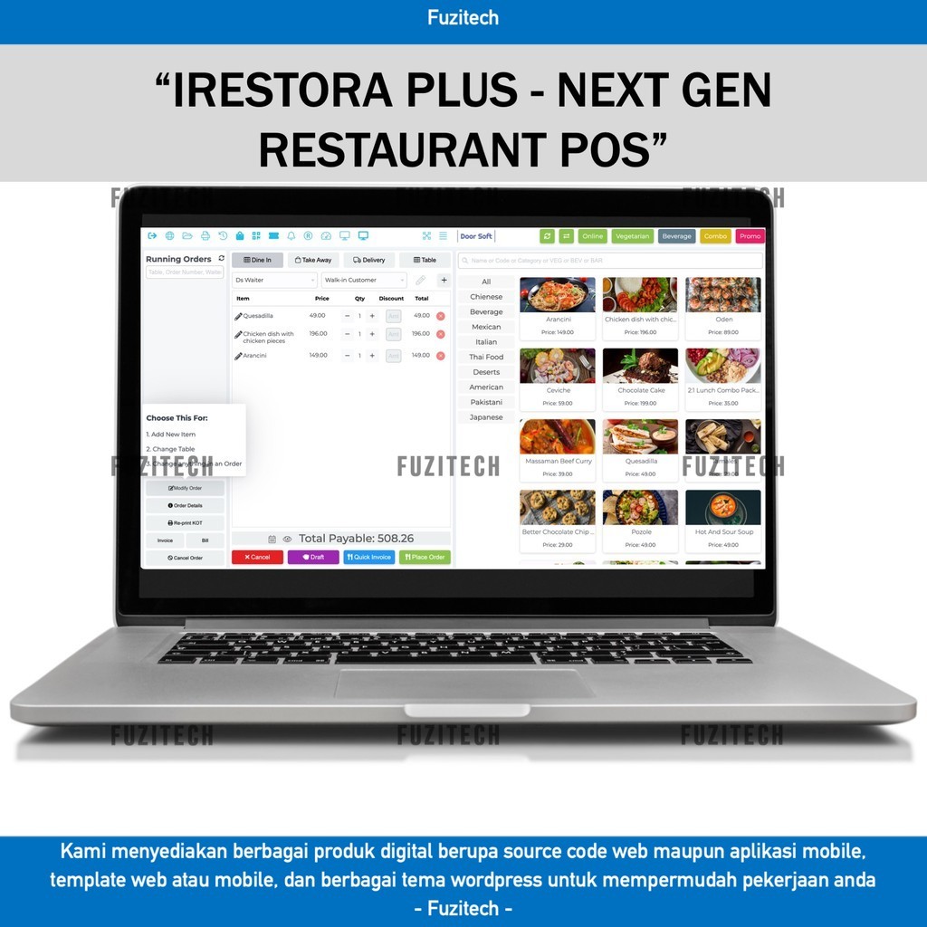 SOURCE CODE APLIKASI WEB IRESTORA PLUS - NEXT GEN RESTAURANT POS D289 FUZITECH