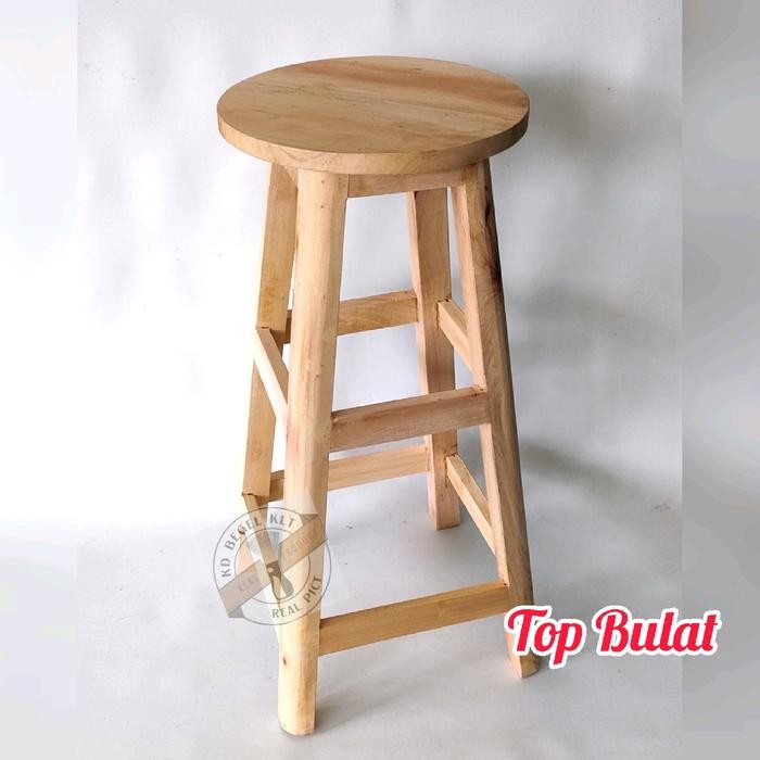 MUMPUNG PROMOkursi jongkok | kursi bangku kayu Furniture Minimalis - TOP BULAT, TINGGI 50 TERLARIS