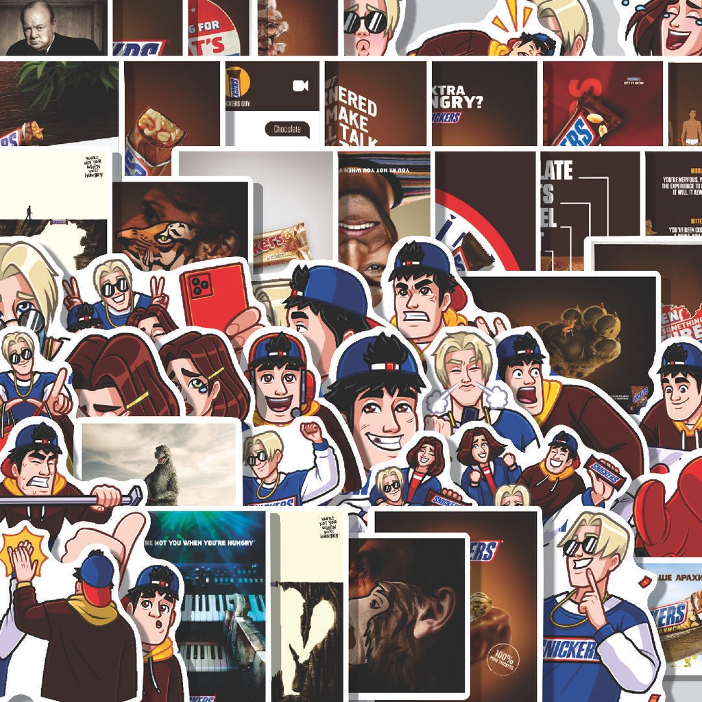 

Stiker Cutting Pack Stiker Snickers Isi 100Pcs Series Aesthetic Lucu Keren Untuk Koper Bahan Vynil