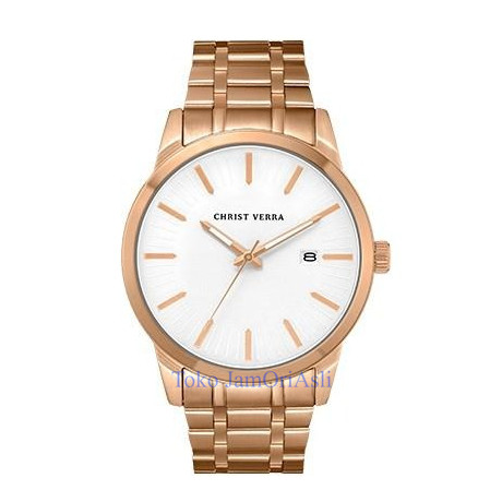 Promo Original Jam Tangan Pria Christ Verra CV 10636G-15 SLV Rosegold Stainless Garansi Resmi 2 Tahu