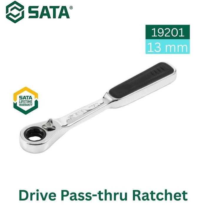 Sata 19201 – 19401 Kunci Ratchet Pass-Thru 13 mm – 30 mm / 13 mm – 30 mm Drive Pass-Thru Ratchet
