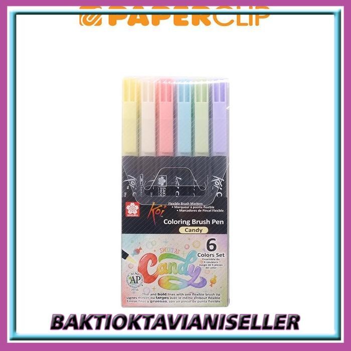 

BRUSH PEN SAKURA KOI SET 6 XBR-6H CANDY