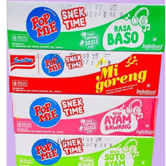 

OLO49 1DS Pop Mie Mini Mi Instan Snek Time 1Dus isi 12 Pcs @39g | Pop Mie Mini Indofood