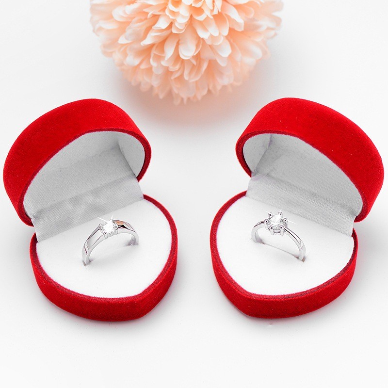 GGS Ring Box Love/Kotak Cincin Bentuk Love Hati/Tempat Menyimpan Perhiasan/Kotak Perhiasan Beludru B