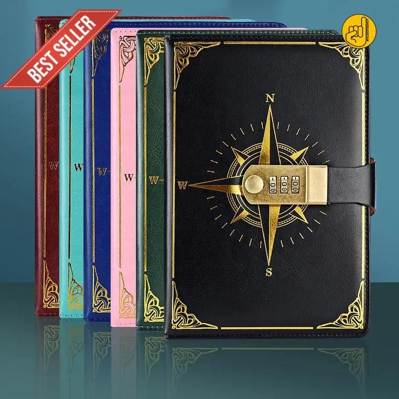 

baldan JESJELIU Buku Jurnal Leather Notebook Diary 300 Halaman with Lock - JJ-03 good quality