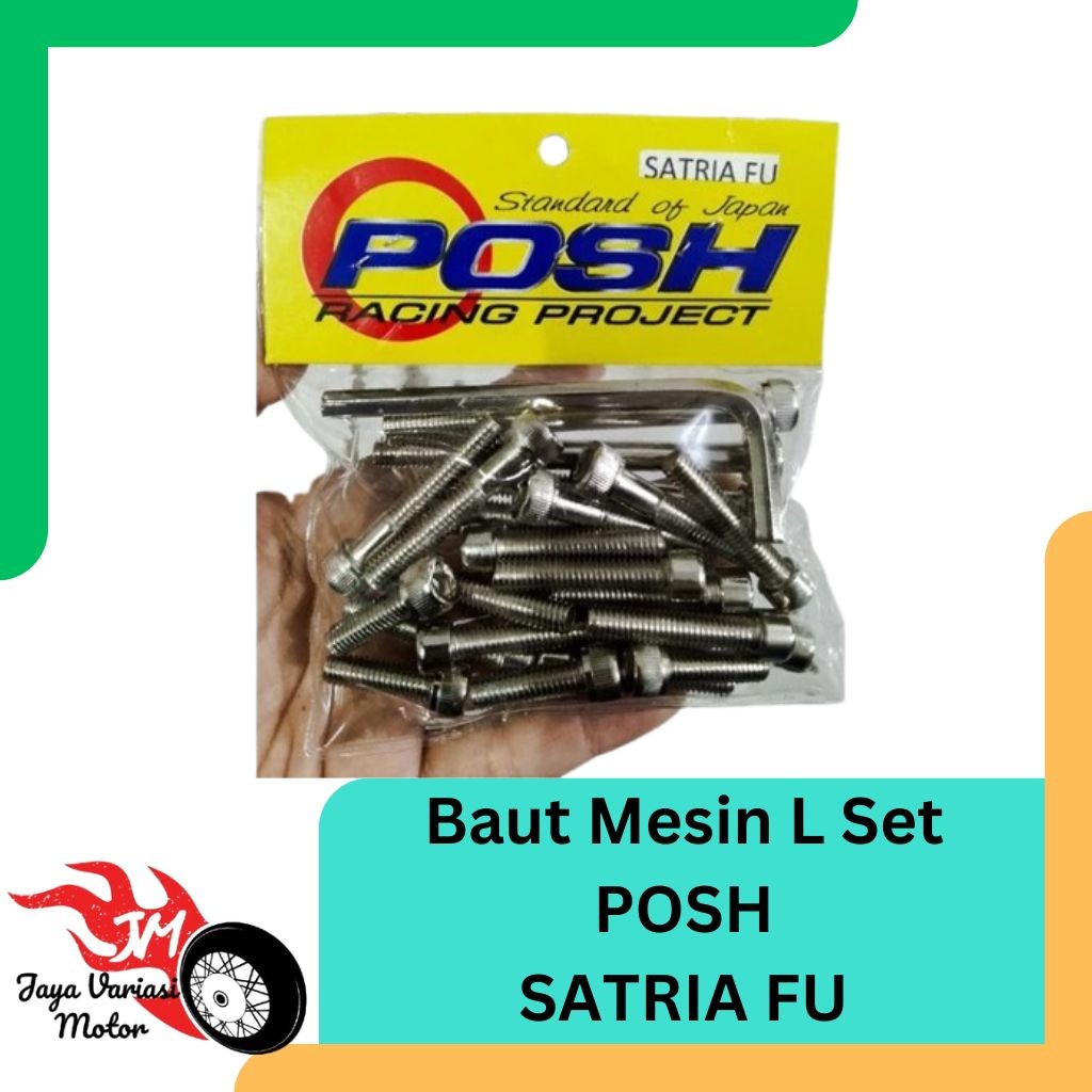 Baut L Blok Mesin Untuk Sepeda Motor SATRIA FU Set Komplit Kanan & Kiri Free Kunci L ( 1 Set )