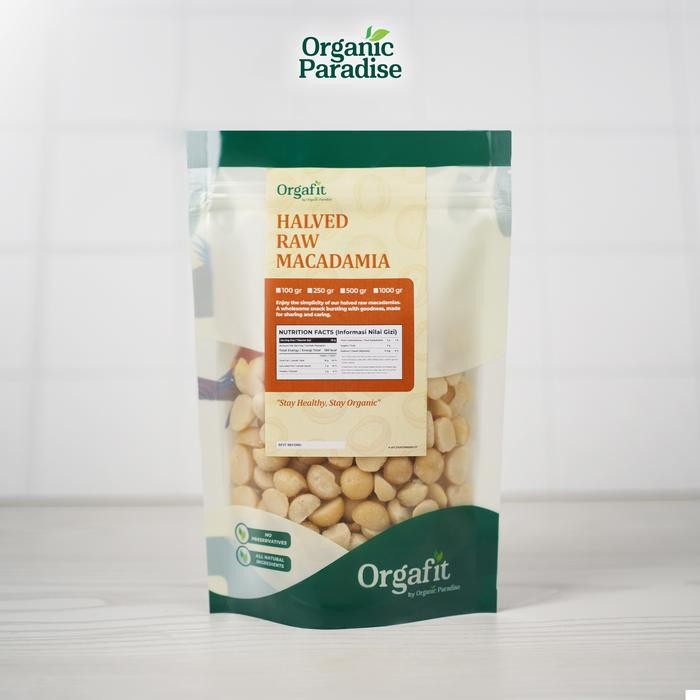Kacang Macadamia Mentah 100 gram / Raw Macadamia Nut 100 Gram Organic Paradise - RAW, UTUH