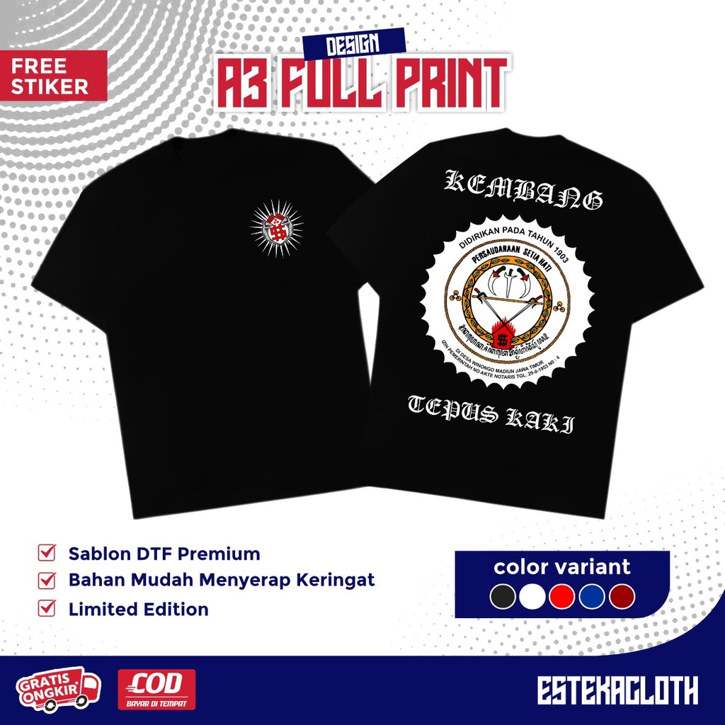 KAOS PSHW KEMBANG TEPUS KAKI -KAOS PSHW TERBARU - KAOS SH WINONGO - KAOS PSHW SIMPEL - KAOS PERSAUDA