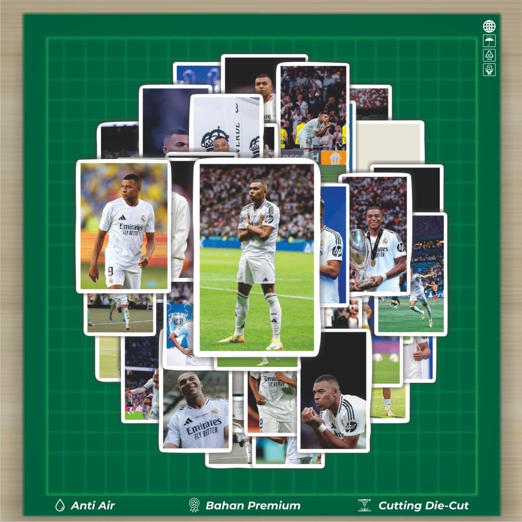 

HOT 50 PCS STIKER Stiker Sepak Bola RM Mbappe V2 Stiker Fashion Cars Decal Dingin Kartu Album Custom Vinyl Anti Air- Sticker Aesthetic Buku Journal Koper Casing HP Tablet Laptop Helm Motor Botol Minum