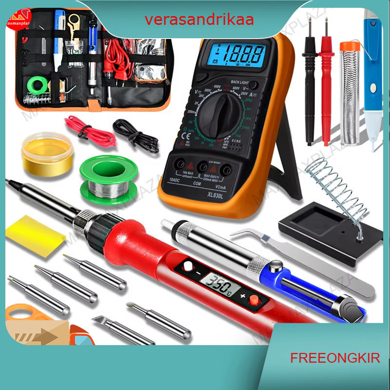 Paket Solder Listrik Lengkap Set Solder Listrik Lengkap dengan Multimeter Iron Tool Kit 220V 60W/Sol