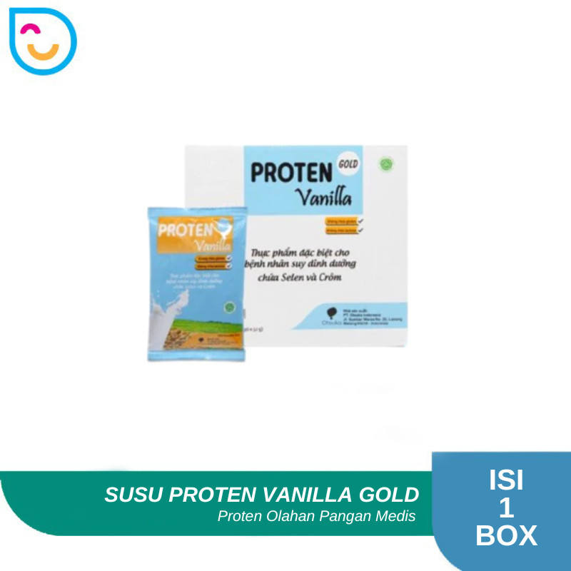 

Susu Proten Vanilla Gold 1 Box Isi 20 Sachet