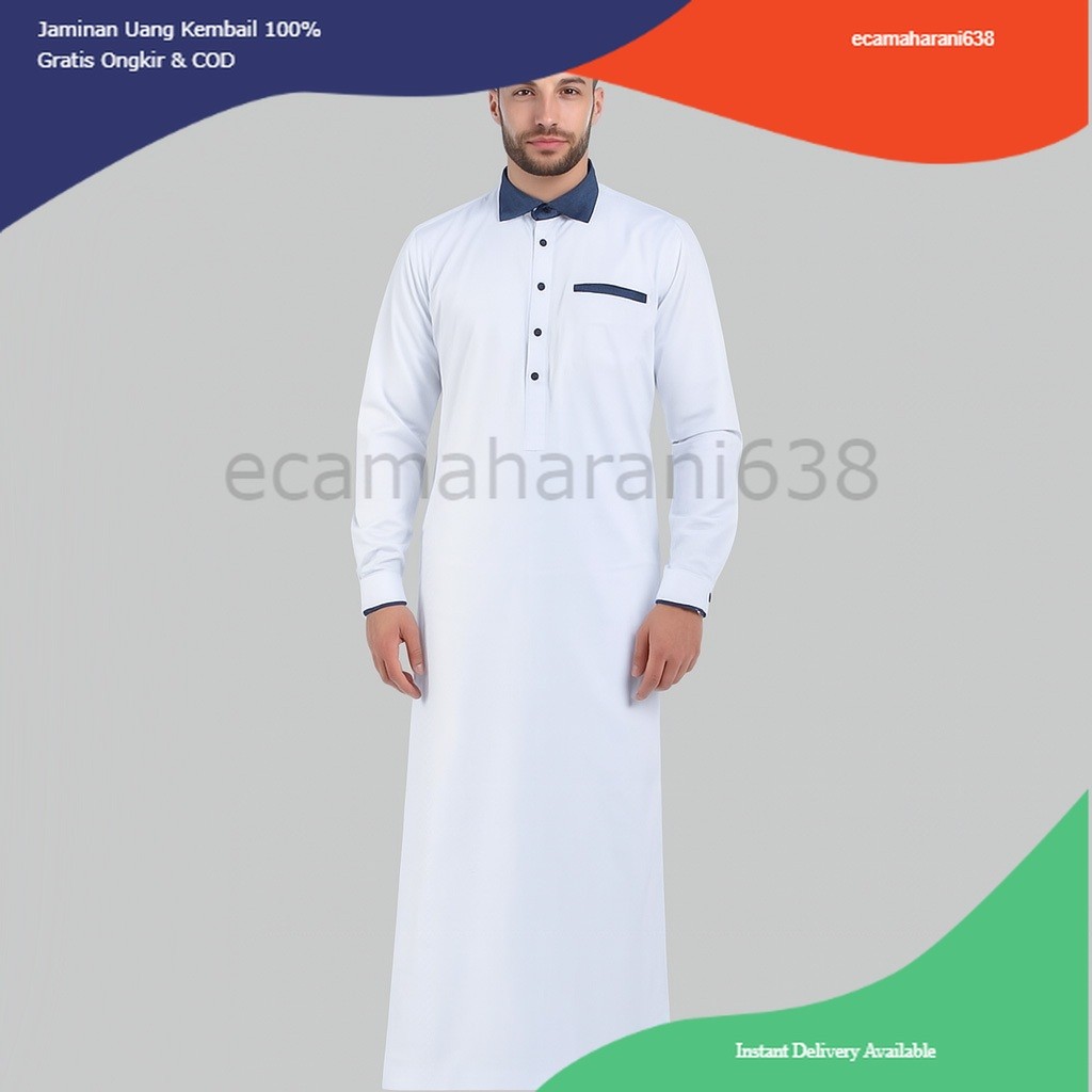 Jubah Pria Toyobo Thobe Jubah Gamis Pria MUslim Al-Muzhaffar Baju Muslim Pria Jubah Pria Thobe Toyob