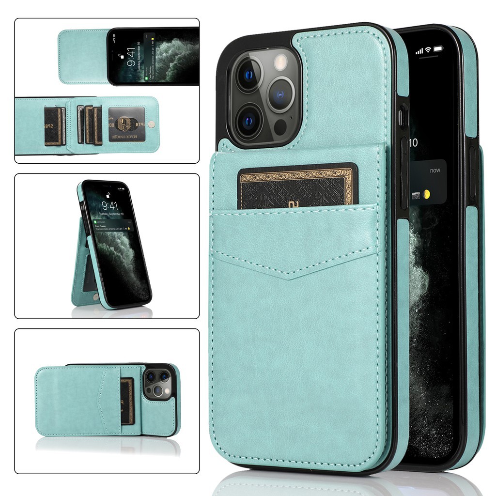 Multifungsi Dompet Flip Phone Case iPhone 12 11 Pro Max XS XR X 8 7 Plus SE 2020 12 Mini Case Kulit 