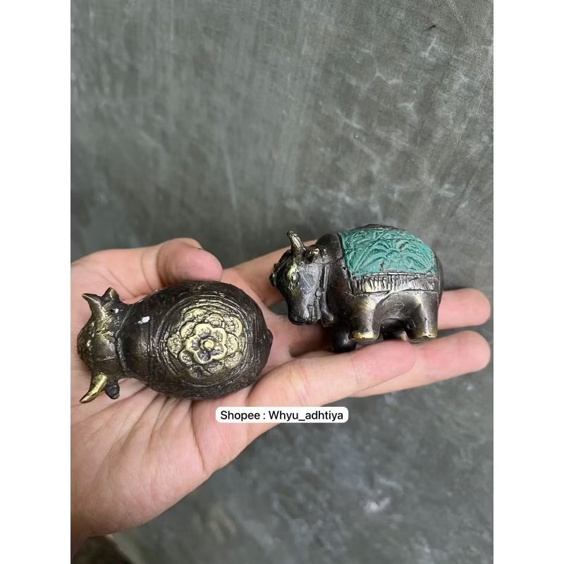 Patung gajah kuningan perunggu antik