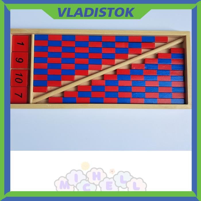 Small Number Rod Montessori - Mainan Anak Game Montessori Apparatus - Number Rod saja