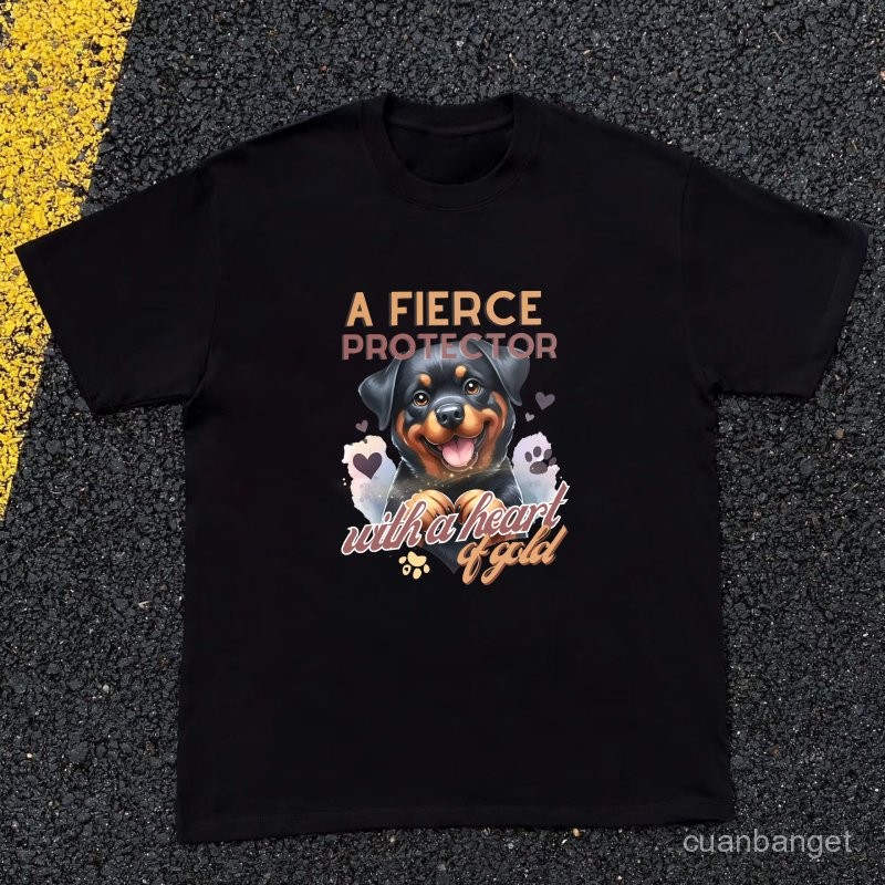 Kaos bermotif hitam putih untuk pria dan wanita Penjaga yang Tangguh dengan Hati dan Jiwa 100% katun