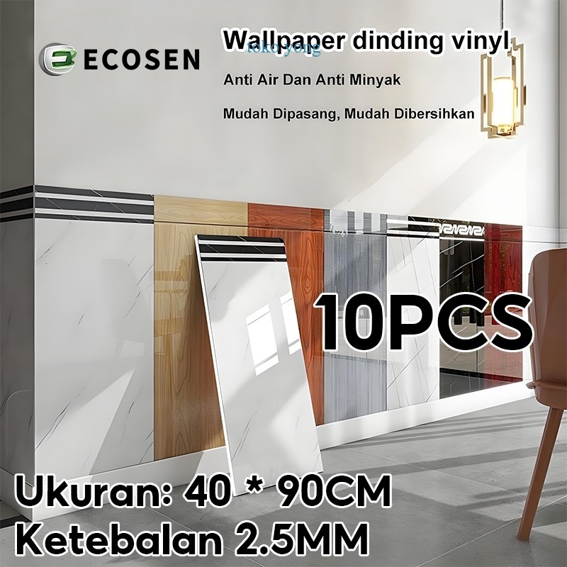ECOSEN Wallpaper dinding VINYL Marble 40 x 90 cm / Lantai Vinyl Keramik Marbel Granit / Stiker Lemar