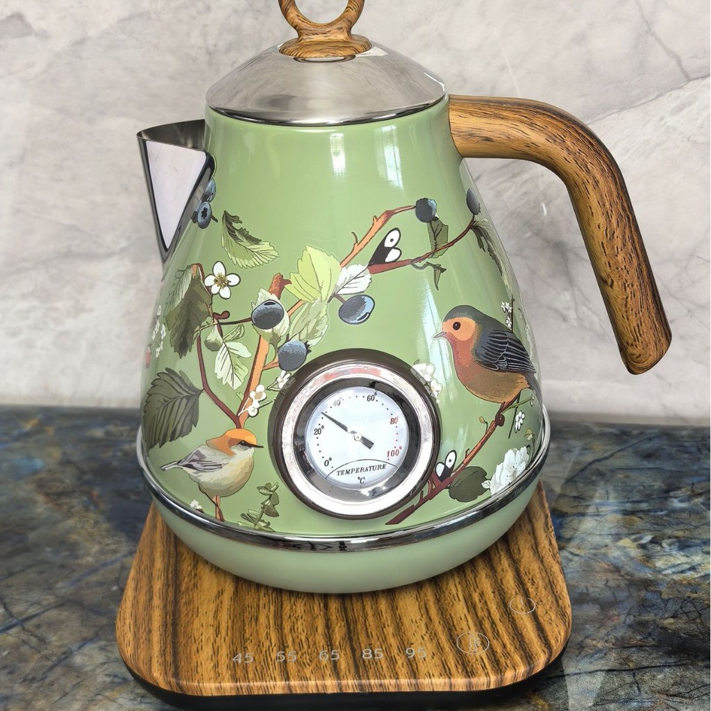 1.7L 220V Retro Electric Kettle 304 Stainless Steel Kettle 5 Gear Adjust Coffee Pot  Home Electric T