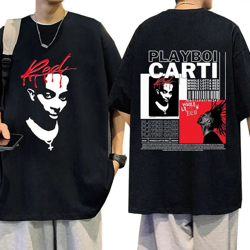 Baru Kaos Rapper Playboi Carti Album Musik Whole Lotta Red Kaos Grafis Pria Wanita Fashion Hip Hop K