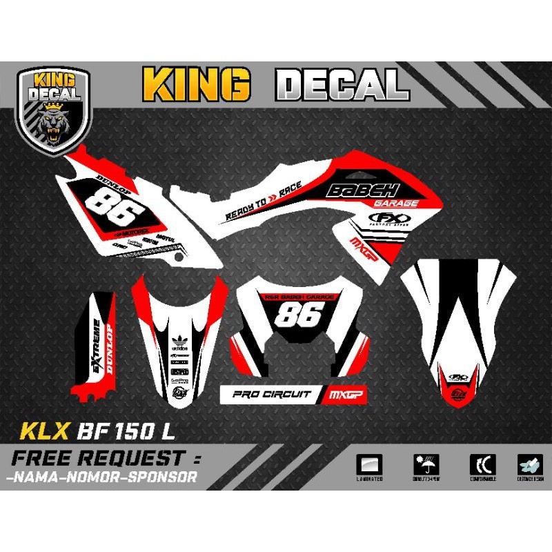 DEKAL / DECAL   KLX BF 150L FULL BODY MERAH PUTIH