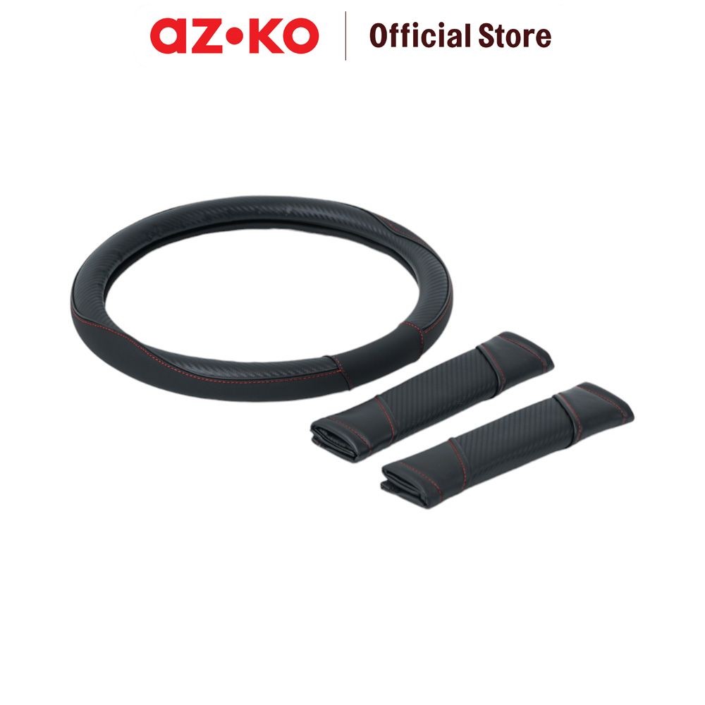 AZKO Otto Klasse Sarung Stir Mobil Dengan Shouldpad Carbon Sarung Setir Mobil Steering Wheel Cover P