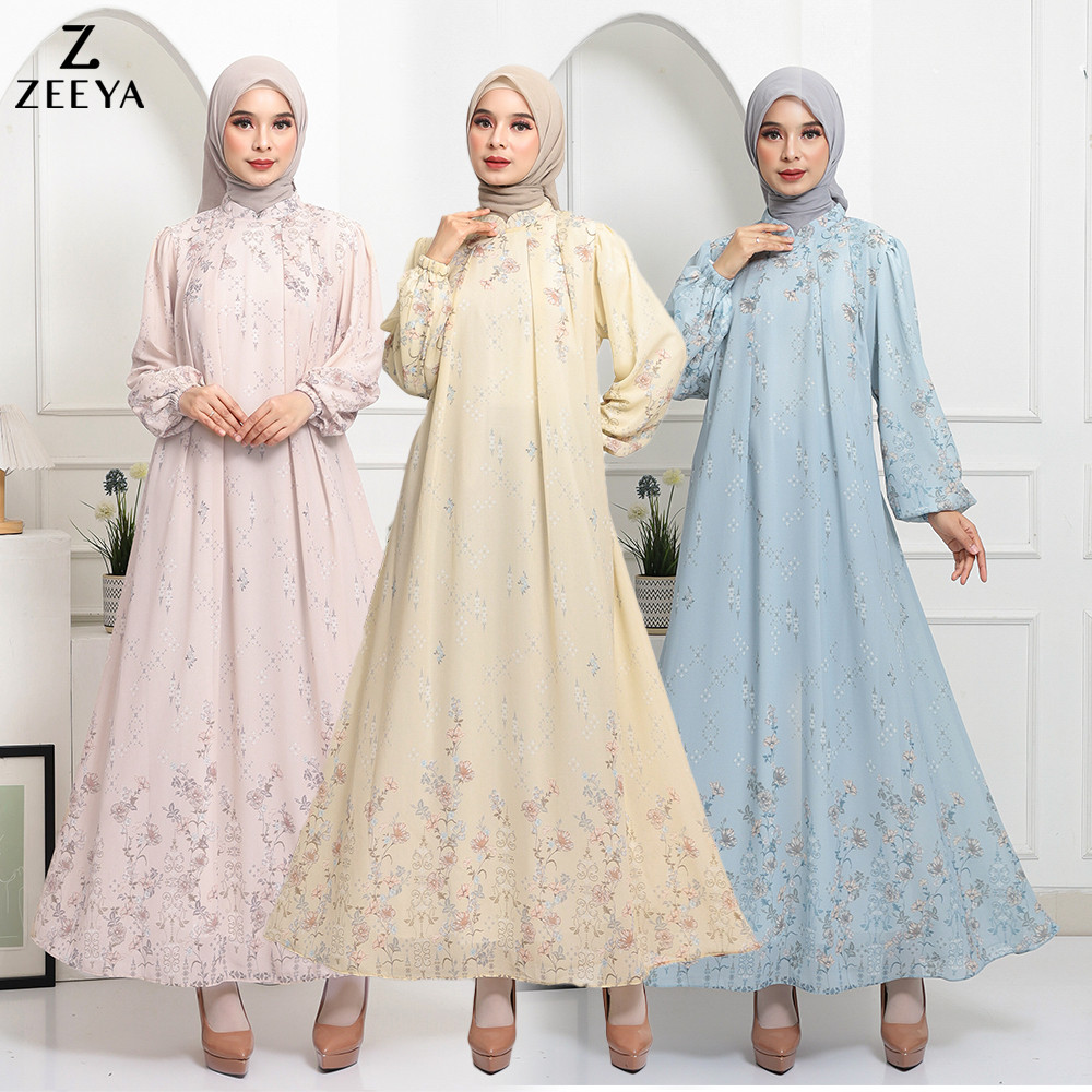 PAPESZ Zeeya Collection Elanora Gamis Muslim Syari Wanita Bahan Ceruty Babydoll Size M L XL
