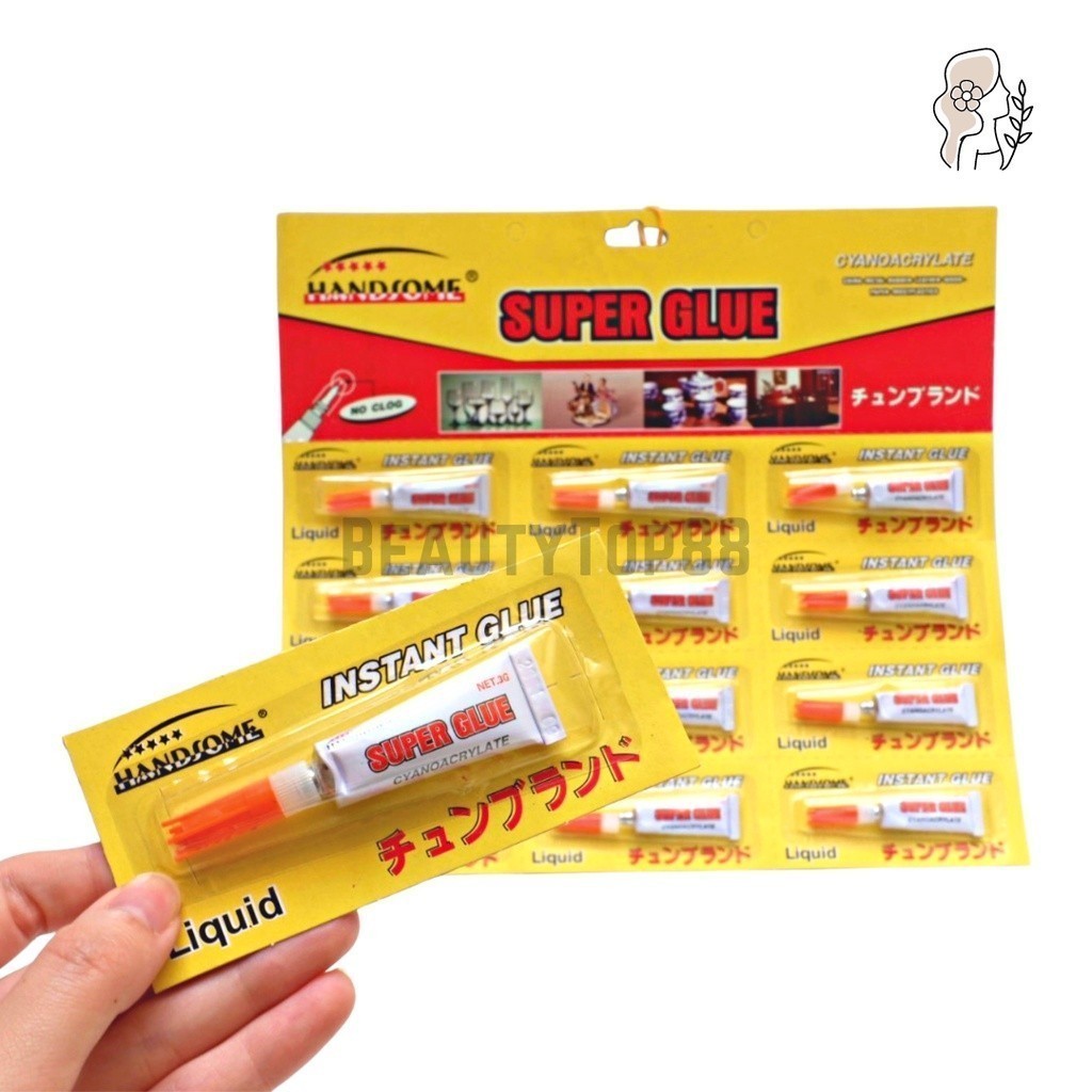 [RP] 1 RENCENG 12 PCS Lem Super Glue Handsome TUBE / Lem Setan Lem Korea Renceng