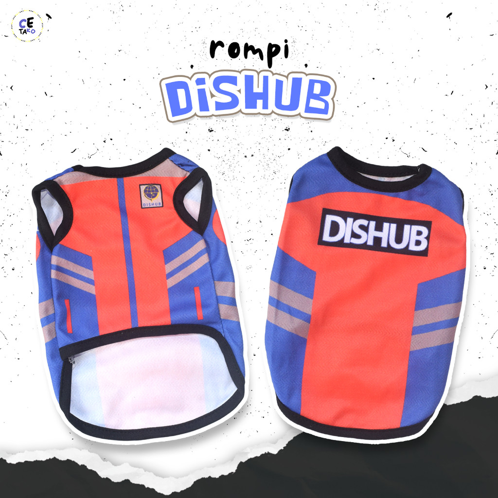 Baju Kucing Lucu Seragam Rompi DISHUB Murah Untuk Kucing Kelinci Monyet Anak Kambing Anjing Size Jum