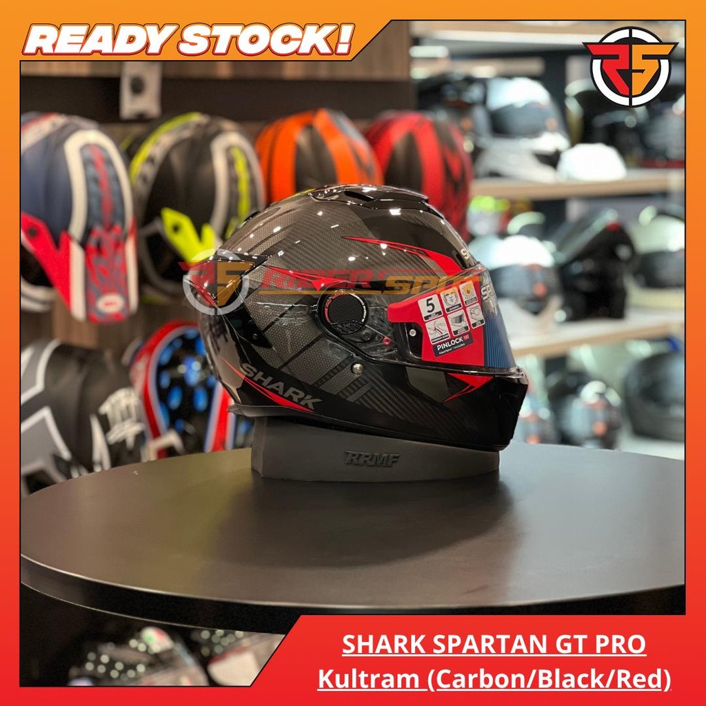 Helm Motor SHARK SPARTAN GT PRO Kultram (Carbon/Black/Red)Full face Helmet Original