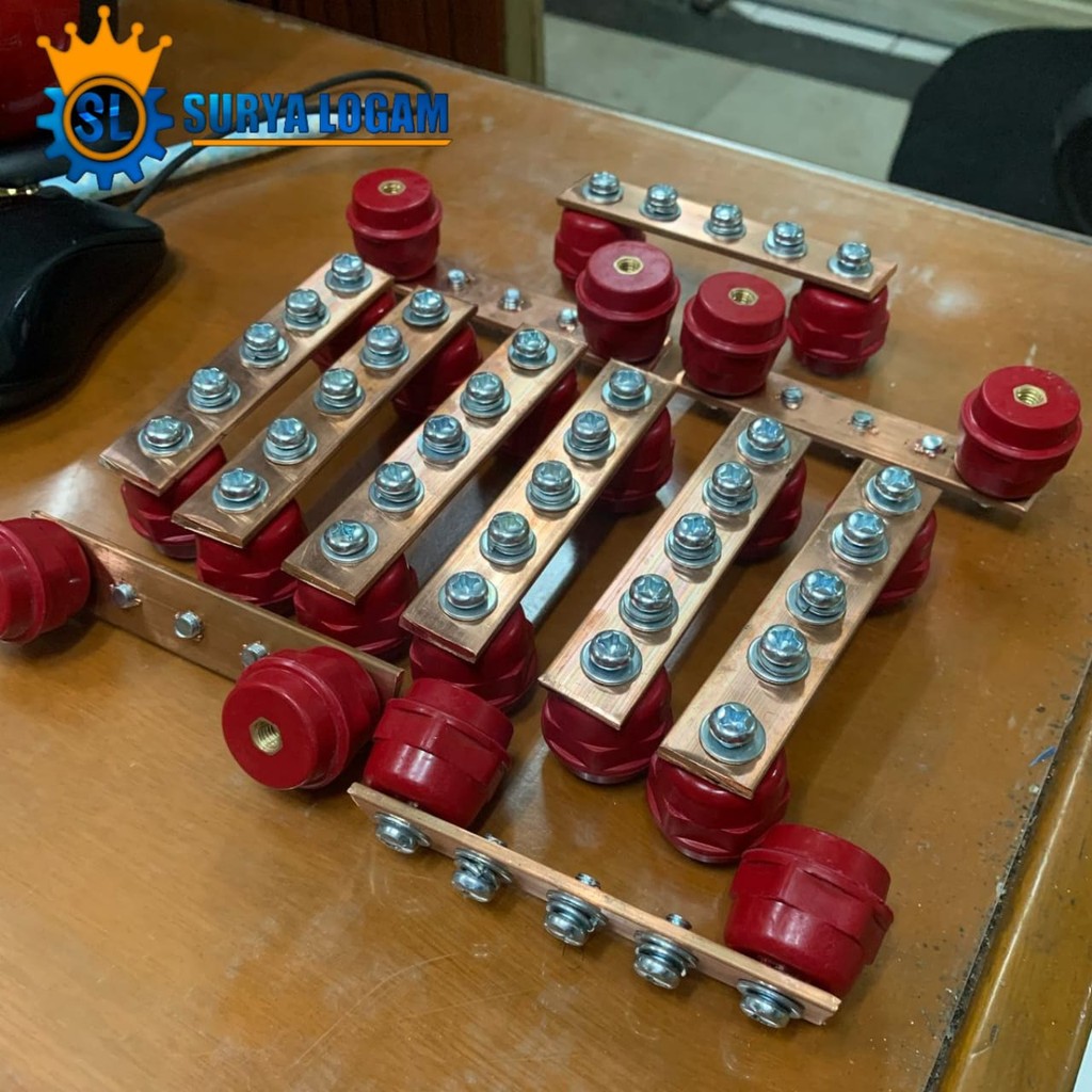 busbar tembaga 3mm x 20mm x 90mm 6baut 6baut M6 Busbar custom