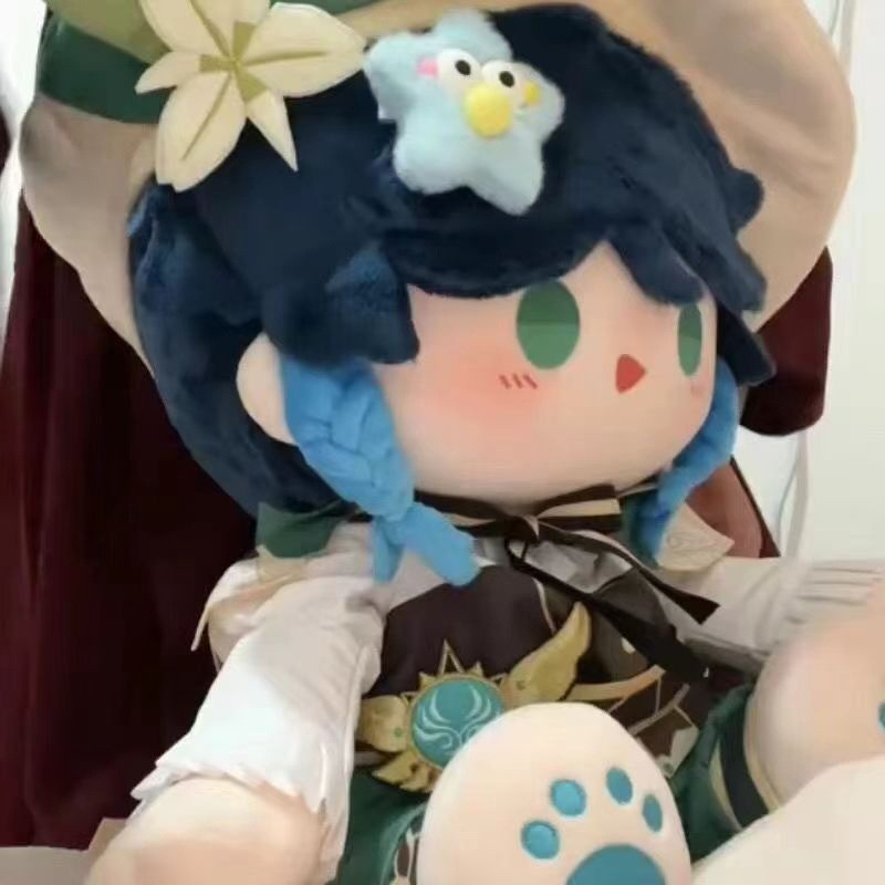 Genshin Impact Anime Xiao Avatar Cotton Doll Sitting 40cm Venti Cartoon Plush Doll Pillow Ornaments 