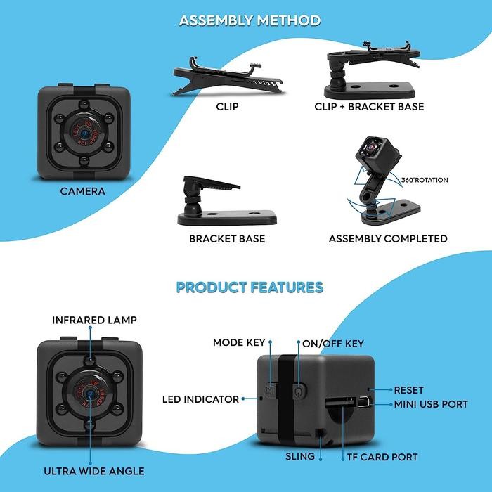 Spy Camera Mini Tersembunyi / Kamera Mobil / Kamera Sepeda Multifungsi