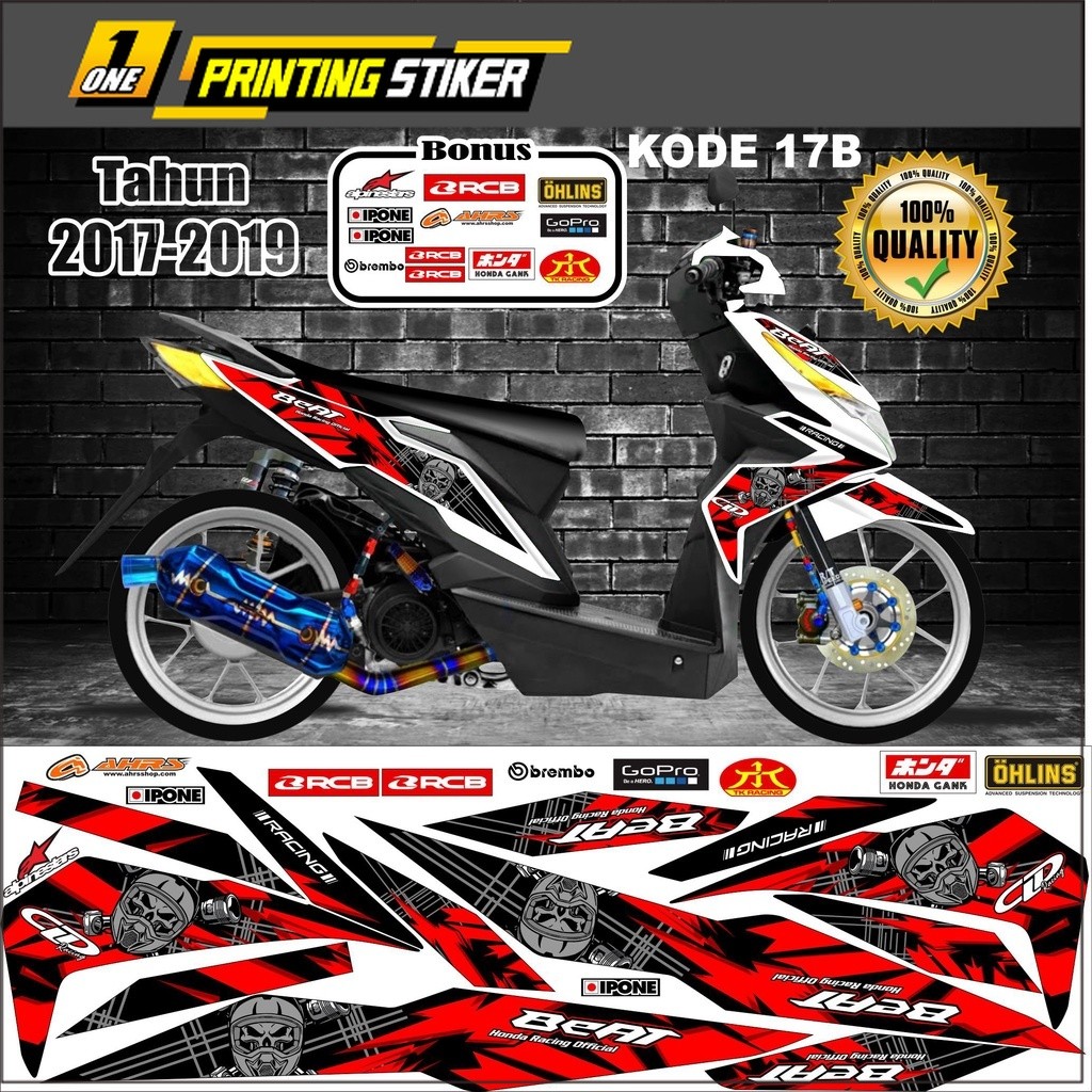 Striping Beat 2017-2019 Variasi Stiker Lis Motor Beat