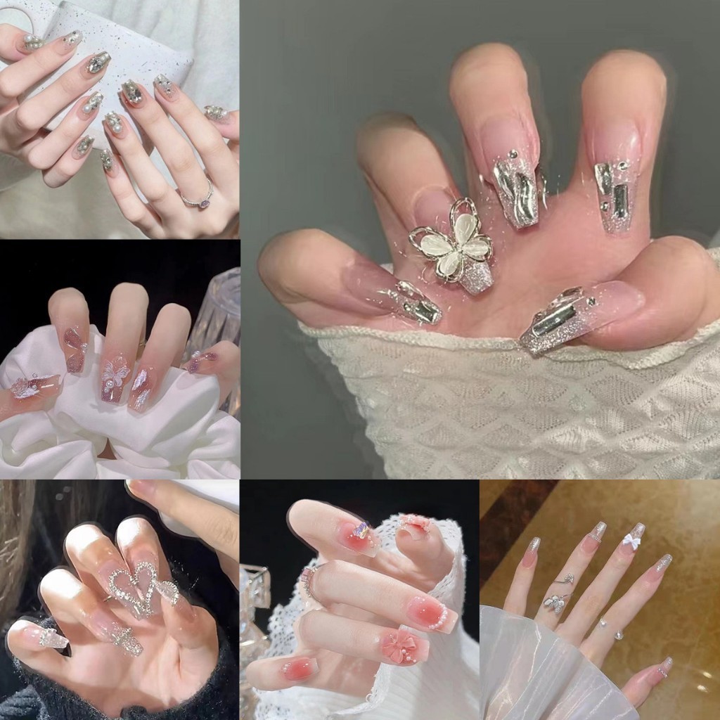 24Pcs 3D Kuku Palsu Grosir Kuku Nail Alat Perawatan Kuku Perawatan Kecantikan Kuku Kaki Palsu