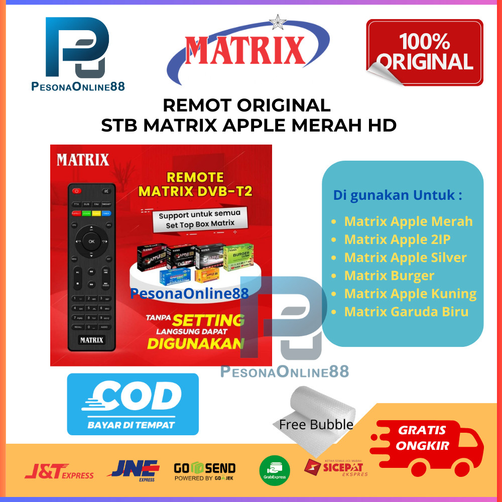 Remot STB Digital Matrix Apple Merah HD Original