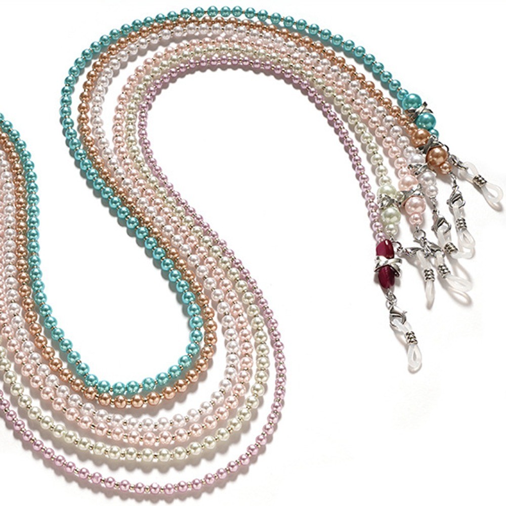 New Imitation Pearl Eyeglass Rope Antiskid Anti Detament Glasses Strap Buckle Eyeglass ain Fashion G