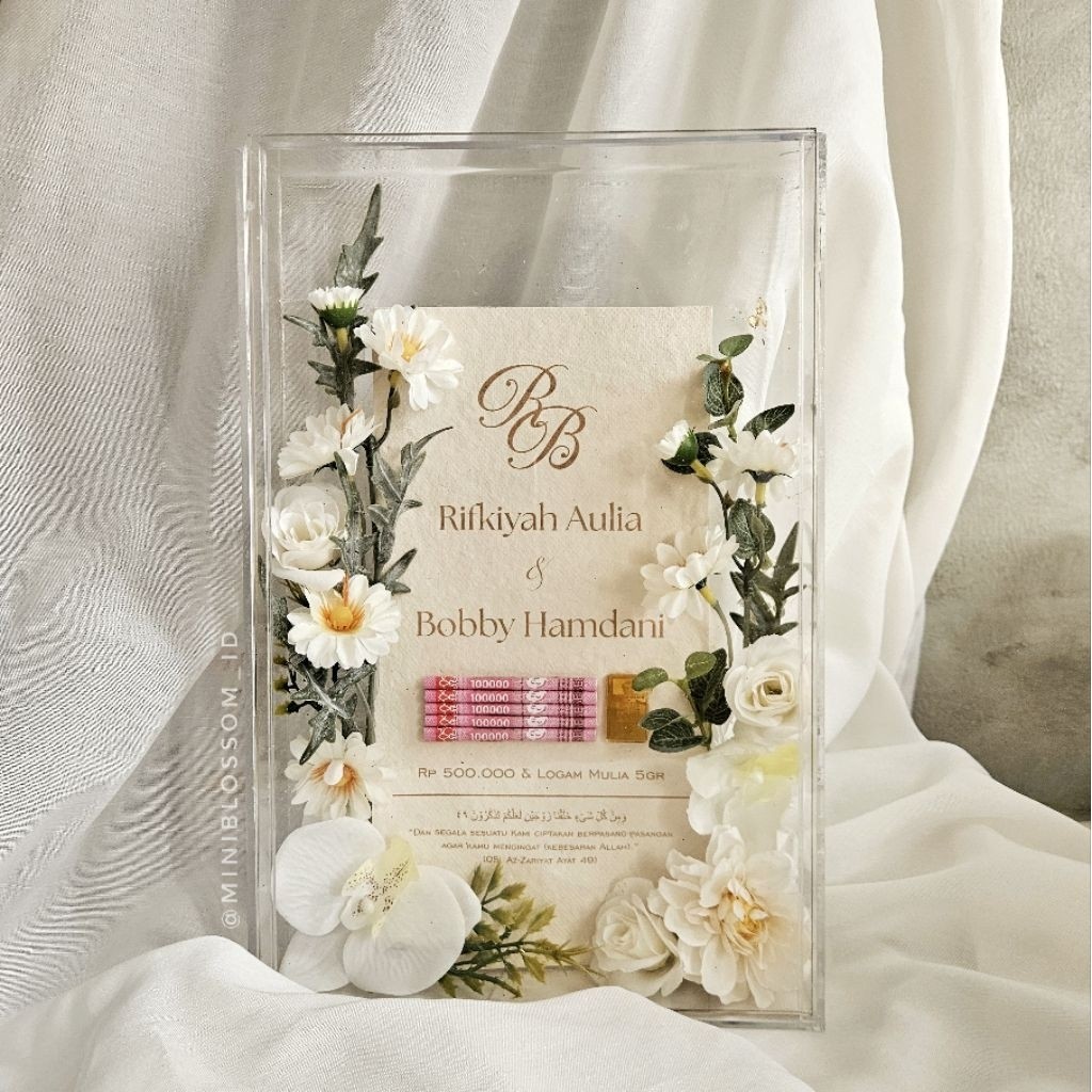 NAURA Bingkai Mahar Akrilik / Frame Mahar Transparan / Mahar Akrilik Estetik