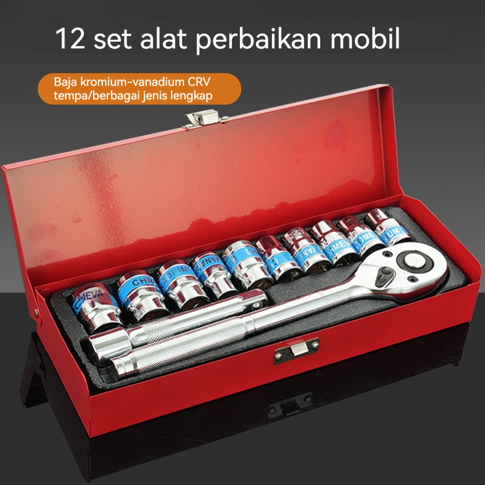 Obeng Kunci Ratchet Mata Socket, Impact Set, Pas Sok 46 pcs 1/4 "/ Kunci Tools