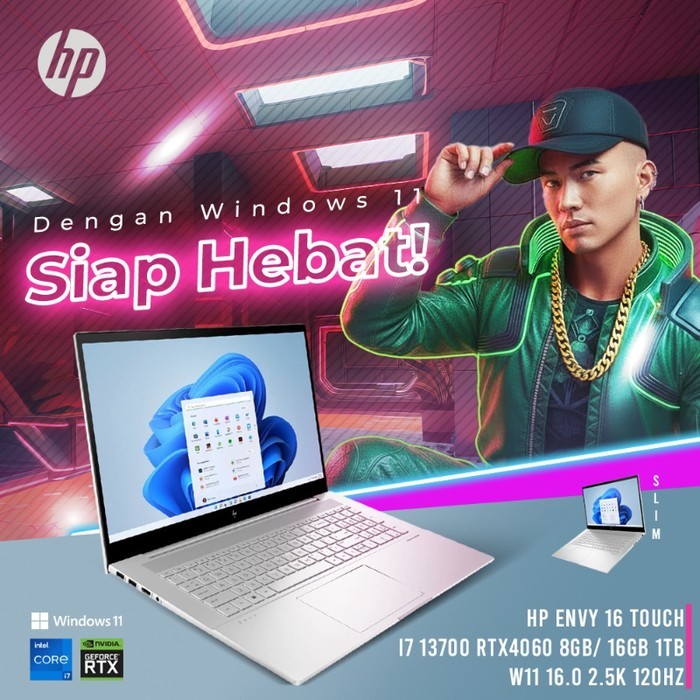 HP ENVY 16 TOUCH I7 13700 RTX4060 8GB/ 16GB 1TB W11 16.0 2.5K 120HZ