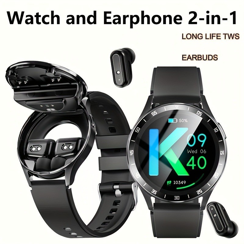 TWS 2 in 1 Headset NFC Smart Watch Wireless Bluetooth Earphone Blood Pressure Heart Rate TestingSpor