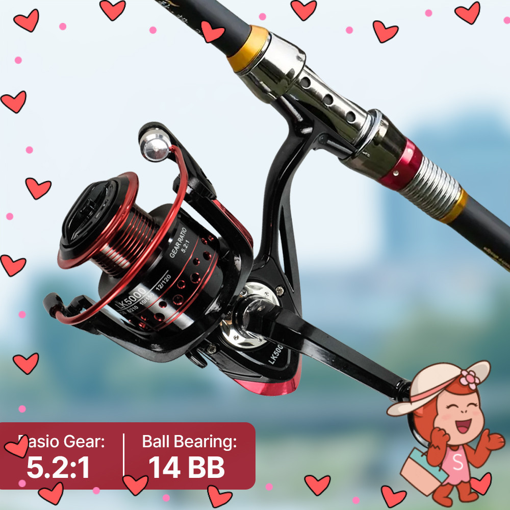 CHAOJIA Reel Pancing Spinning 14 Ball Bearing Fishing Reel 5.2:1 5000 - LK5000