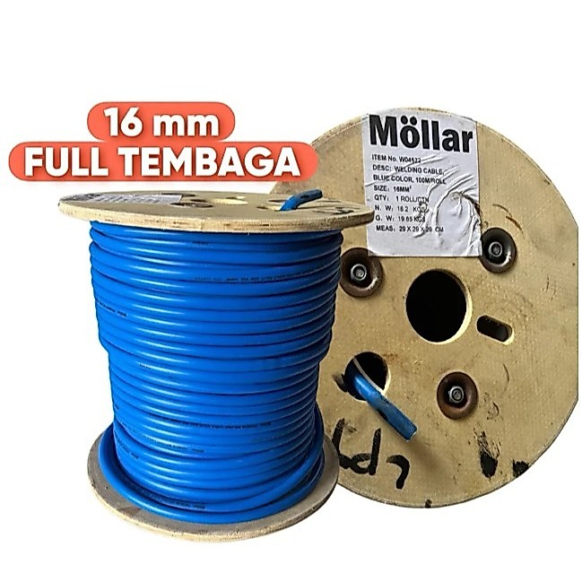 MOLLAR Kabel Las 16 MM FULL TEMBAGA Kabel Trafo Las 16mm Kabel Mesin Las