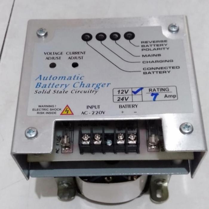 CHARGER AUTOMATIC BATERAI AKI 12V 7AH/CHARGER AUTO AKI TRAFO PANEL AMF