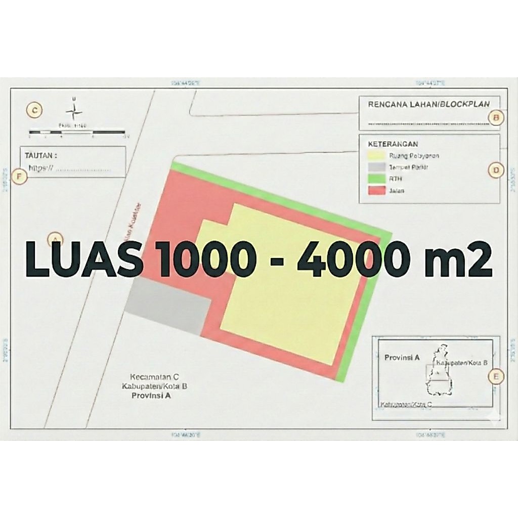 Jasa Gambar Peta Rencana Induk Kawasan (RIK) Perizinan OSS RBA. Luas 1000-4000 m2