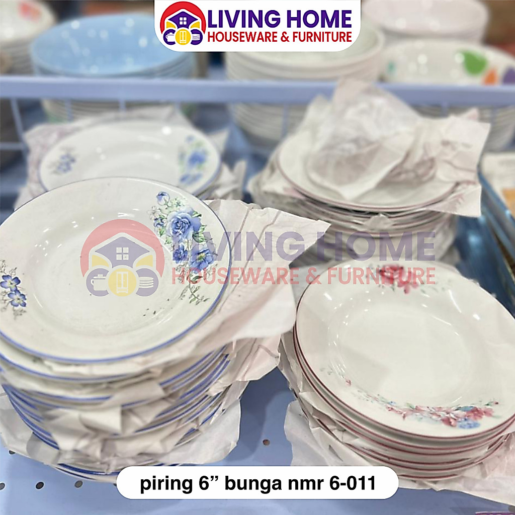 Piring Keramik Kecil - Piring Motif Bunga Ukuran 6inch