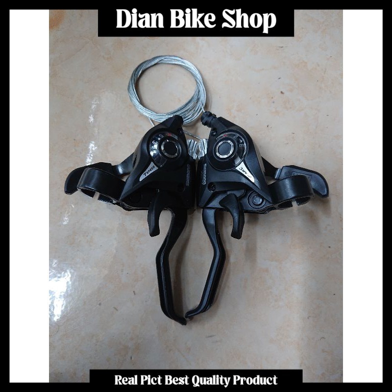 shifter sepeda 7 speed + handle sepasang