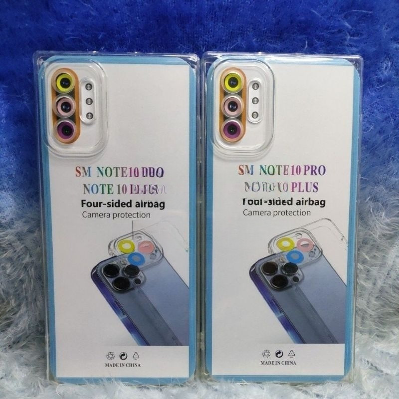 Soft Case Original Space Transparan Samsung Note 10 Pro/10 Plus Silikon+Protec Camera Clear hitam